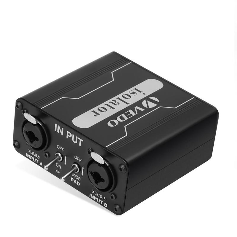 VEDO GX200 Isolador de Áudio Duplo com XLR 6,5mm Filtro de Ruído